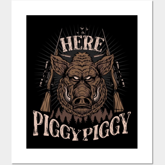 PIG HUNTING GIFTS Wall Art by Jandjprints